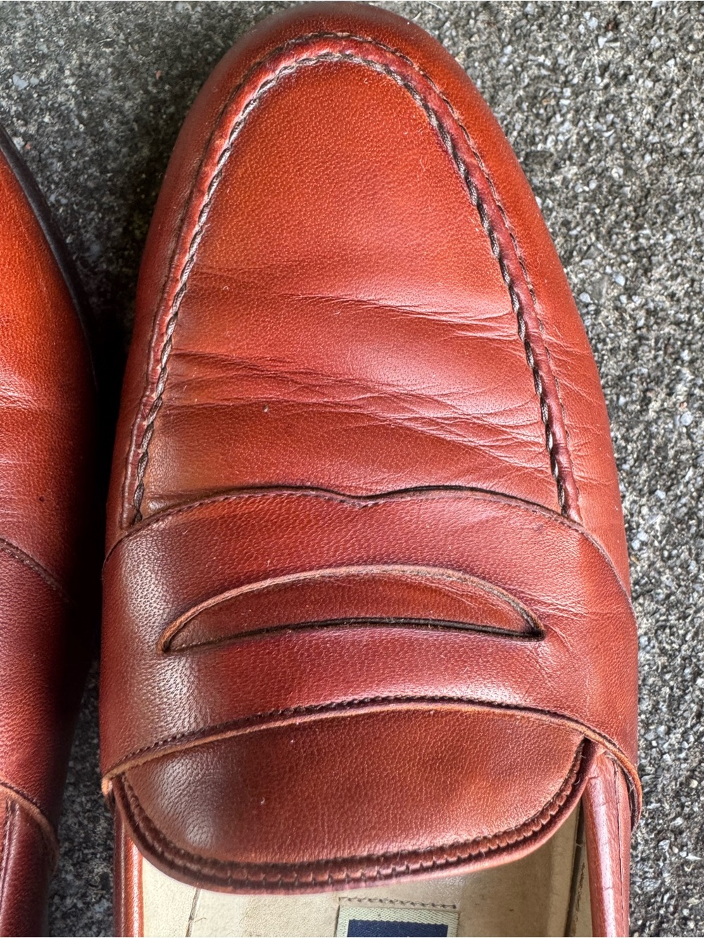 Bragano by Cole Haan Cognac Tan Italian Leather Penny Loafers 9.5M Style 2659 - Picture 8 of 16